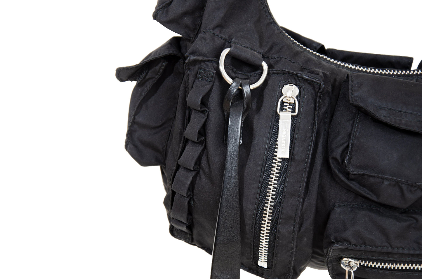 2003 archive Jil Sander multi pocket mini cargo baguette bag / Vintage Jil Sander puffy pockets technical small shoulder bag
