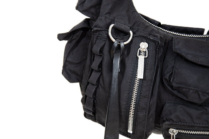 2003 archive Jil Sander multi pocket mini cargo baguette bag / Vintage Jil Sander puffy pockets technical small shoulder bag