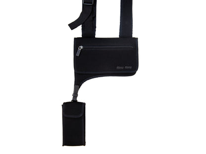 90s Miu Miu technical mesh crossbody bag / Archive Miu Miu bag with phone pouch / Made in Italy