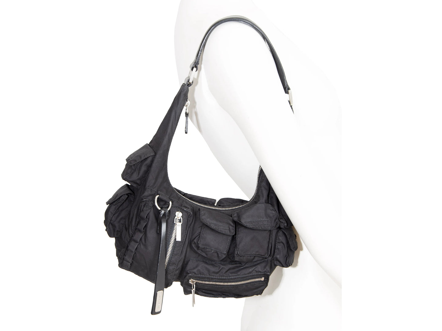 2003 archive Jil Sander multi pocket mini cargo baguette bag / Vintage Jil Sander puffy pockets technical small shoulder bag