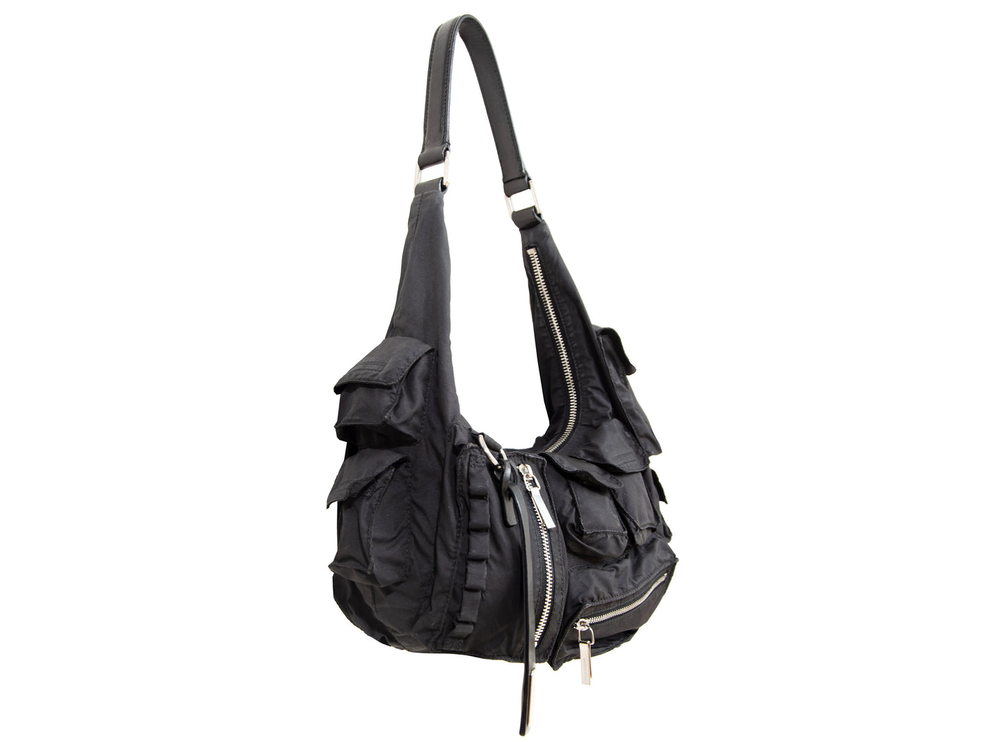 2003 archive Jil Sander multi pocket mini cargo baguette bag / Vintage Jil Sander puffy pockets technical small shoulder bag