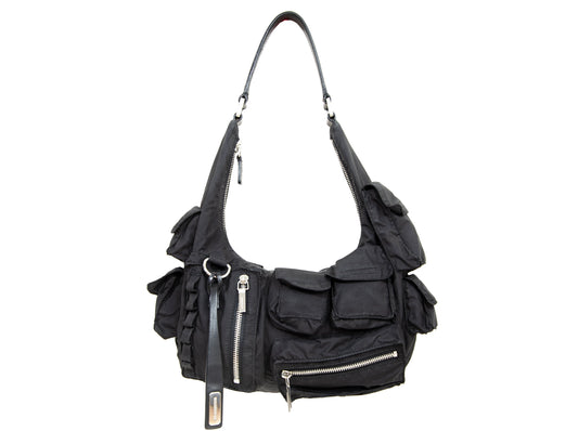 2003 archive Jil Sander multi pocket mini cargo baguette bag / Vintage Jil Sander puffy pockets technical small shoulder bag