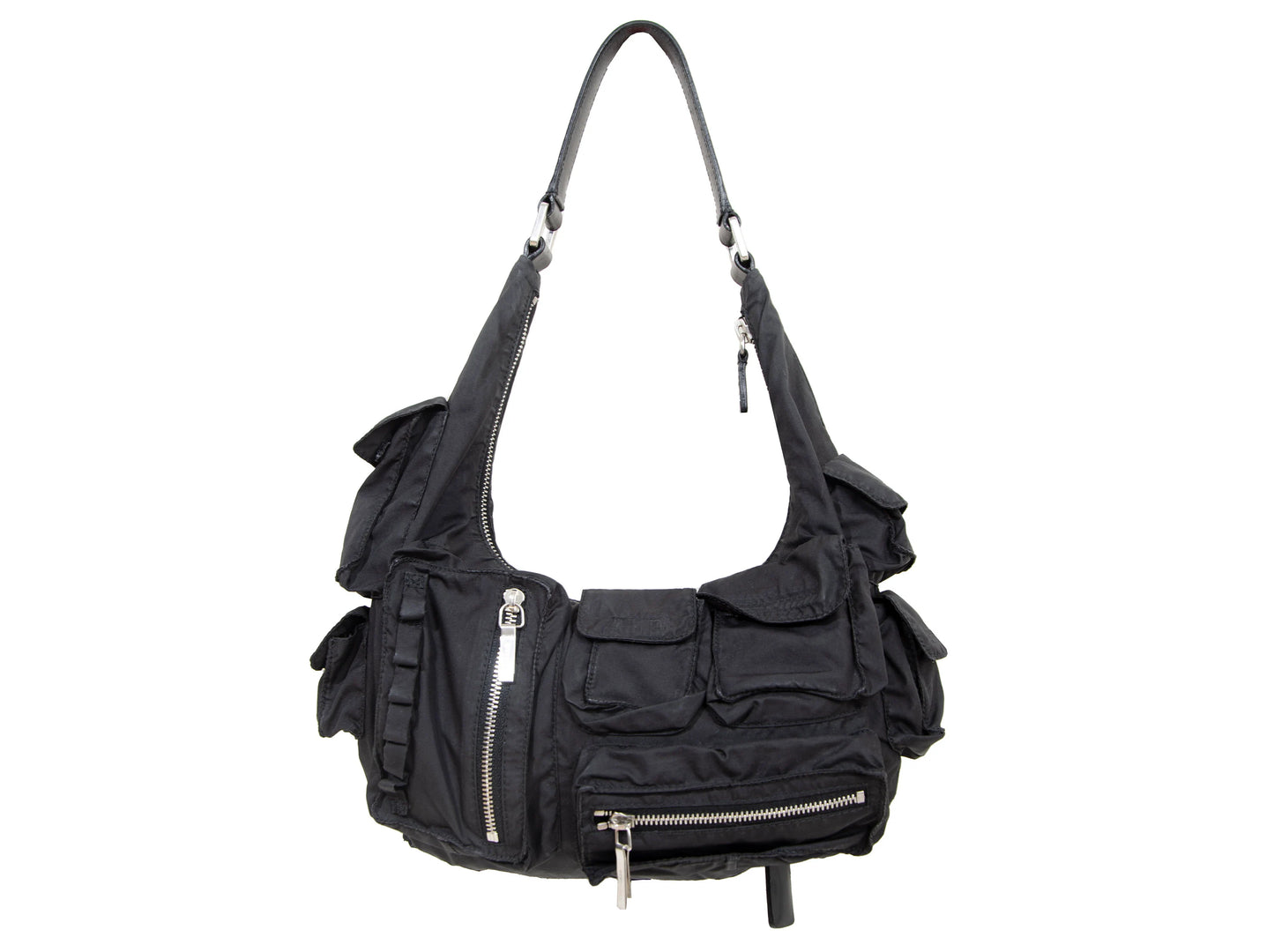 2003 archive Jil Sander multi pocket mini cargo baguette bag / Vintage Jil Sander puffy pockets technical small shoulder bag