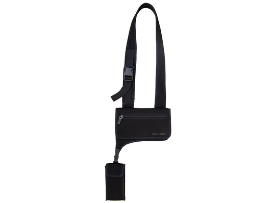 90s Miu Miu technical mesh crossbody bag / Archive Miu Miu bag with phone pouch / Made in Italy