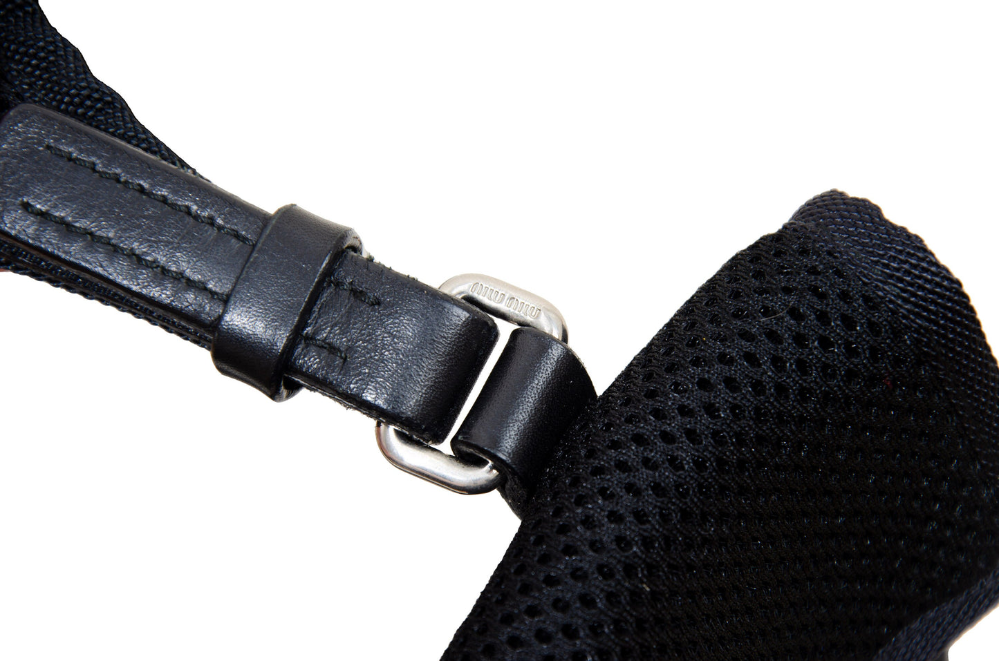 90s Miu Miu technical mesh crossbody bag / Archive Miu Miu bag with phone pouch / Made in Italy