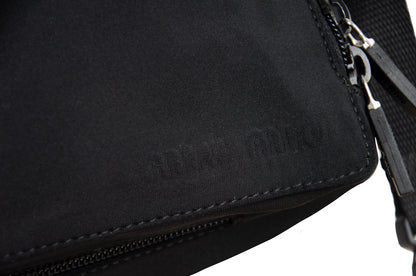 90s Miu Miu black technical cube shape bag / Vintage archive sporty Miu Miu crossbody bag / Made in Italy