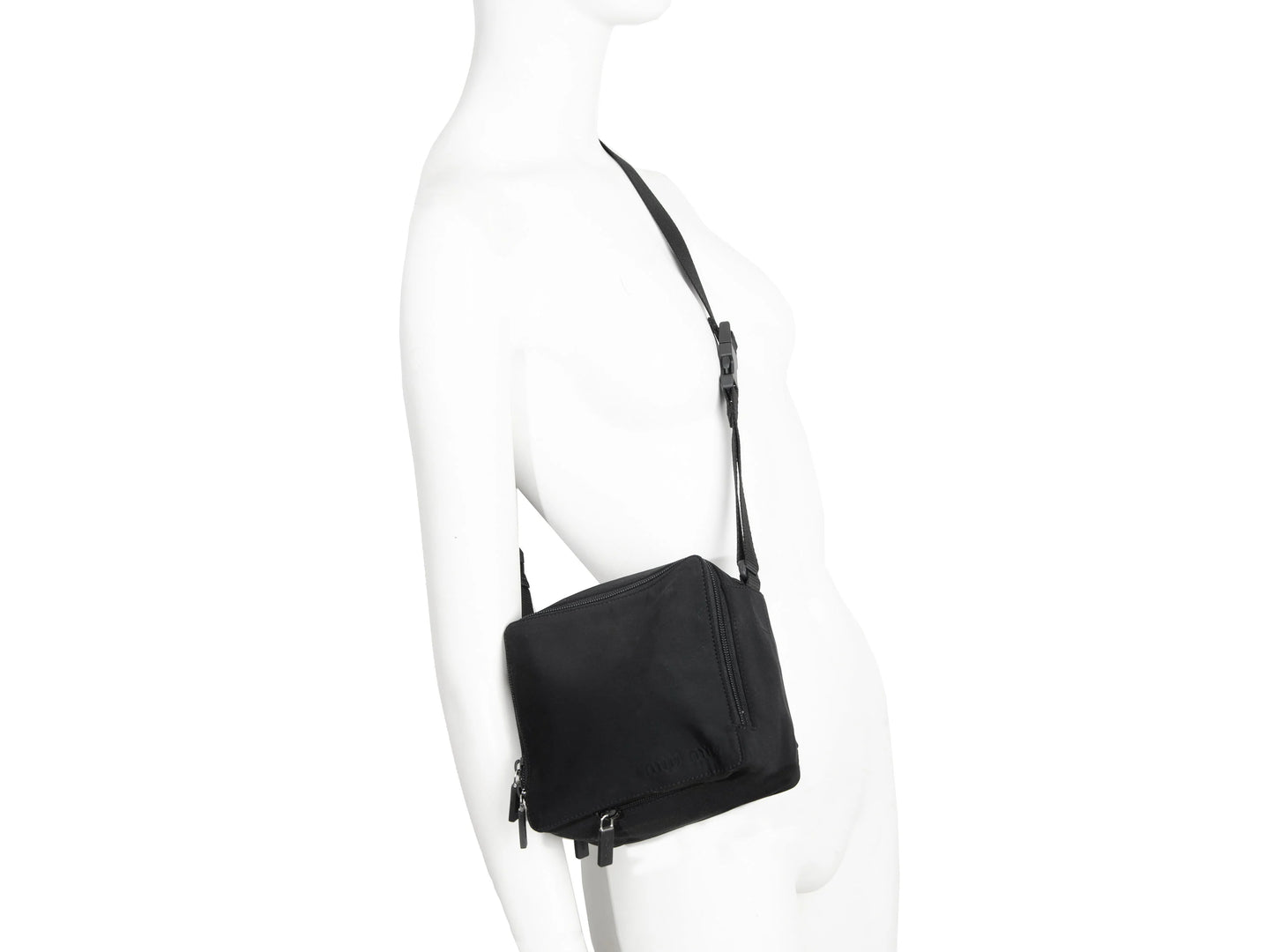 90s Miu Miu black technical cube shape bag / Vintage archive sporty Miu Miu crossbody bag / Made in Italy
