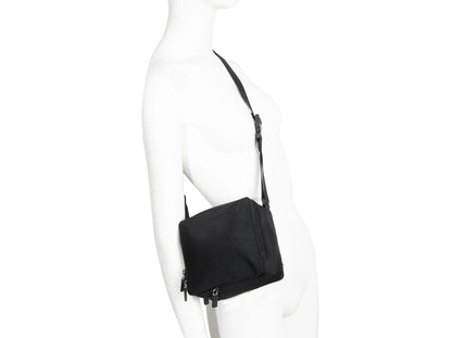 90s Miu Miu black technical cube shape bag / Vintage archive sporty Miu Miu crossbody bag / Made in Italy