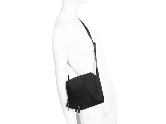 90s Miu Miu black technical cube shape bag / Vintage archive sporty Miu Miu crossbody bag / Made in Italy
