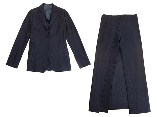 Kostas Murkudis blazer and overskirt trousers set / Vintage minimalist designer three piece pant and skirt suit / Made in Austria
