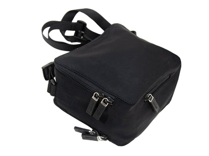 90s Miu Miu black technical cube shape bag / Vintage archive sporty Miu Miu crossbody bag / Made in Italy