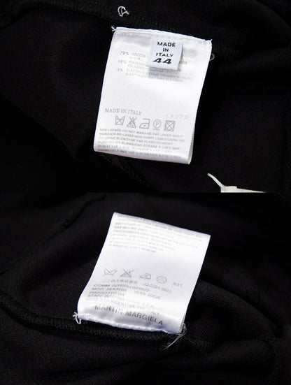 Maison Martin Margiela vintage black stirrup pants with integrated skirt / Margiela blank label runway high waist pants / Made in Italy
