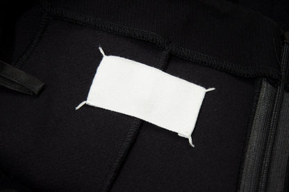 Maison Martin Margiela vintage black stirrup pants with integrated skirt / Margiela blank label runway high waist pants / Made in Italy