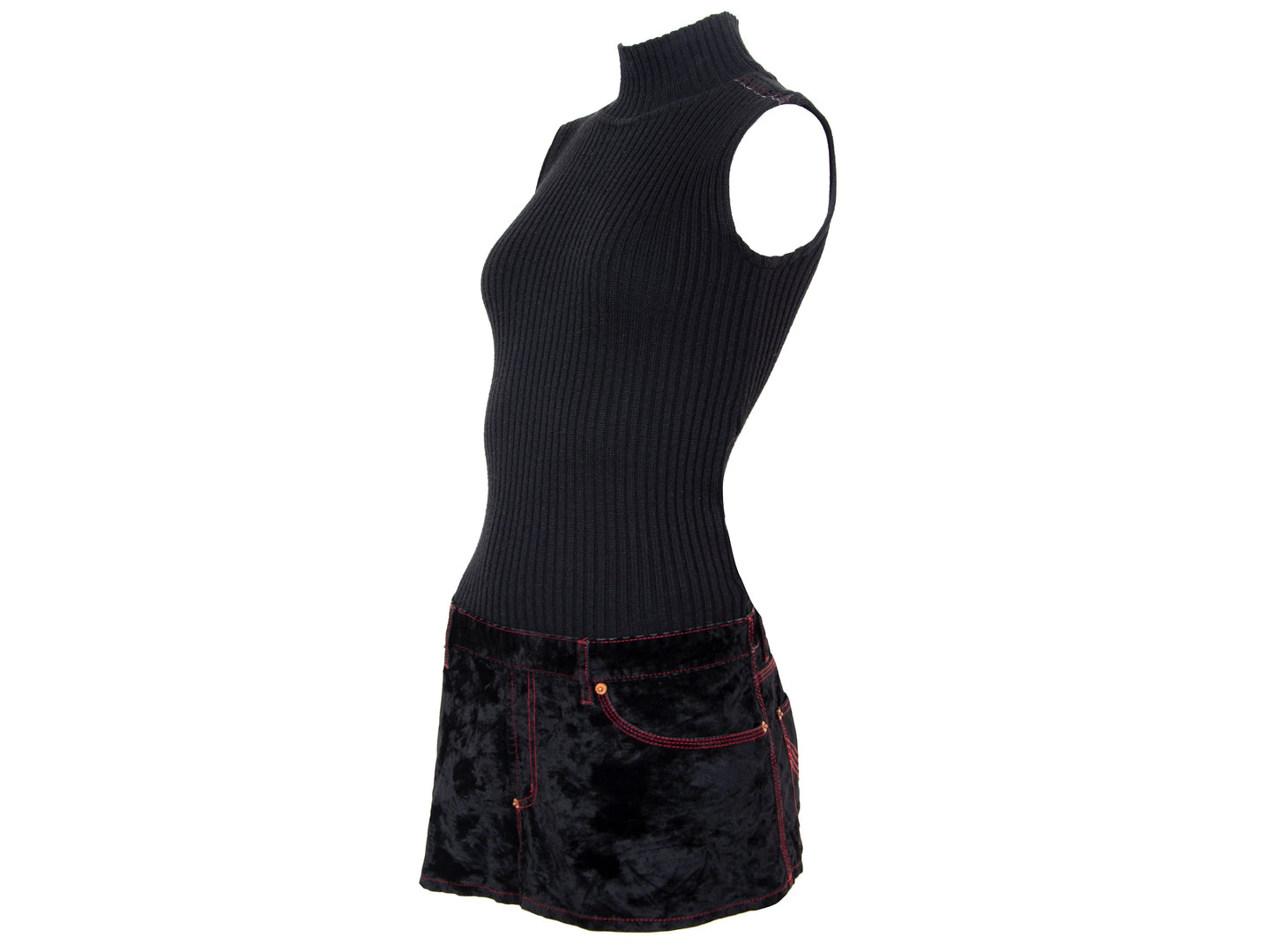 90s Jean Paul Gaultier mini sleeveless sweater dress