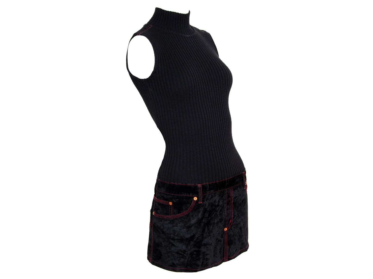 90s Jean Paul Gaultier mini sleeveless sweater dress