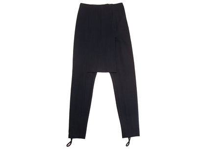 Maison Martin Margiela vintage black stirrup pants with integrated skirt / Margiela blank label runway high waist pants / Made in Italy