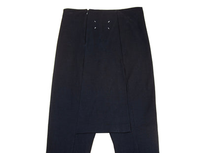 Maison Martin Margiela vintage black stirrup pants with integrated skirt / Margiela blank label runway high waist pants / Made in Italy