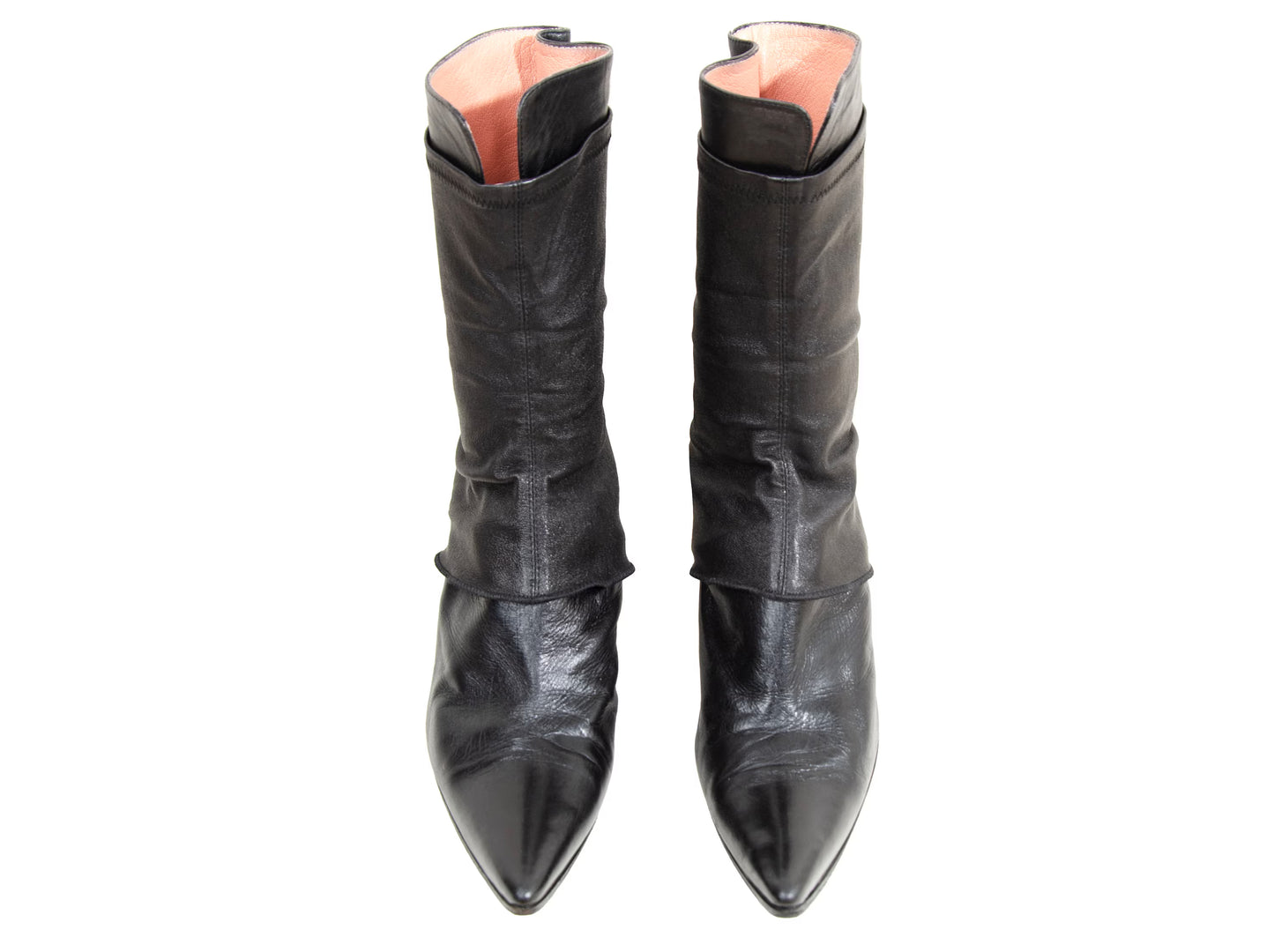 90s Dirk Bikkembergs black leather stiletto gaiter boots