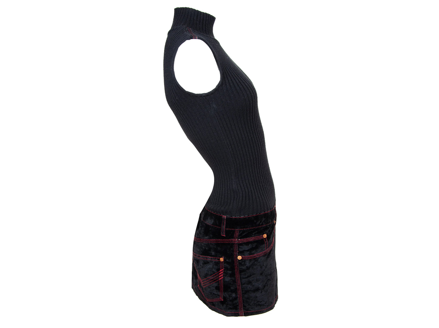 90s Jean Paul Gaultier mini sleeveless sweater dress