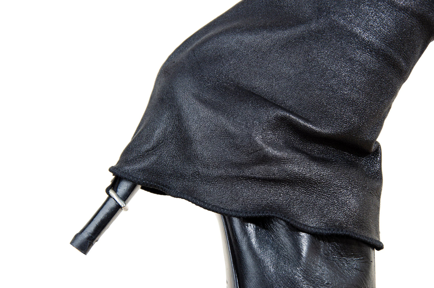 90s Dirk Bikkembergs black leather stiletto gaiter boots