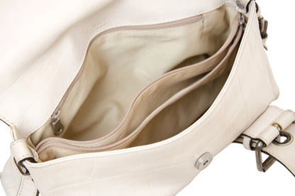 Vintage Chloé off white embossed leather chain strap bag / 2004 Chloé leather and oversized chains bag / Made in Italy