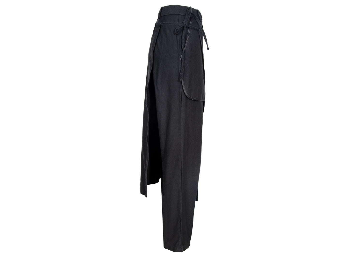 Y's Yohji Yamamoto overskirt pants / Y's by Rismat minimalist black wrap skirt trousers / Made in Japan