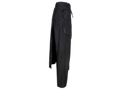Y's Yohji Yamamoto overskirt pants / Y's by Rismat minimalist black wrap skirt trousers / Made in Japan