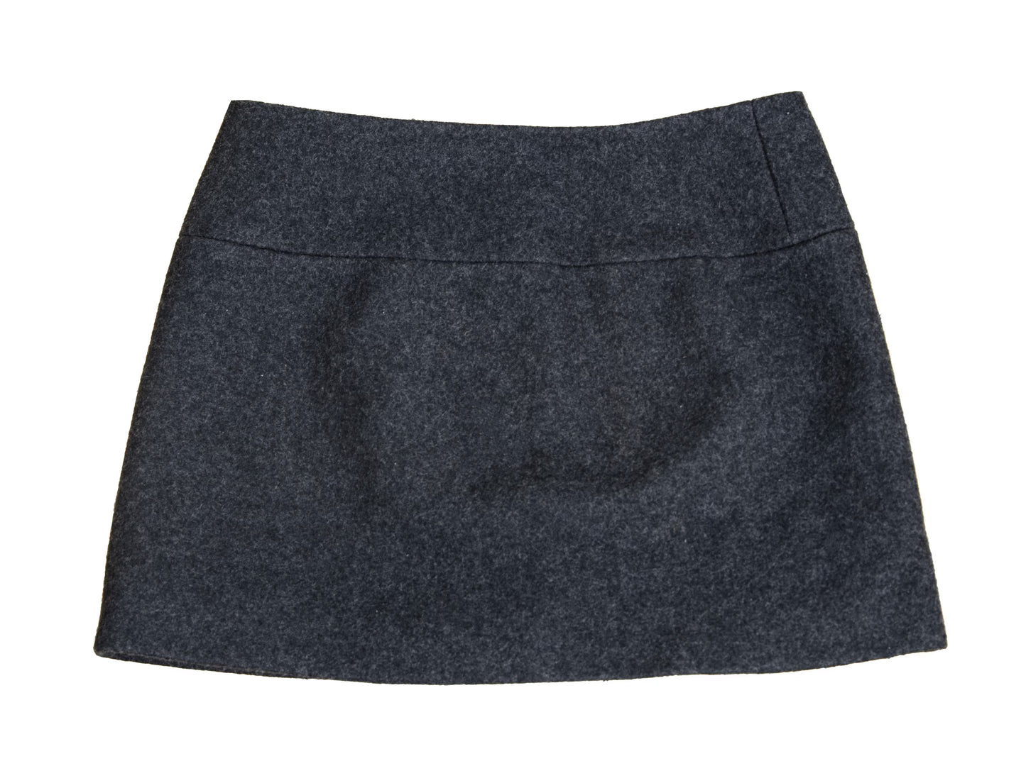 90s Miu Miu low rise dark grey wool mini skirt / Miu Miu low waist short above the knee skirt