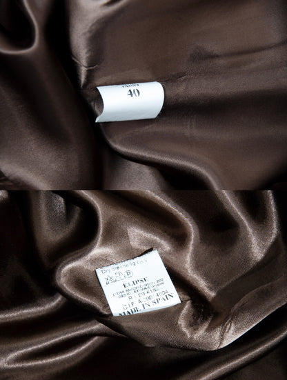 90s Amaya Arzuaga avant garde brown striped coat / Deformed raw edge long wool jacket / Made in Spain