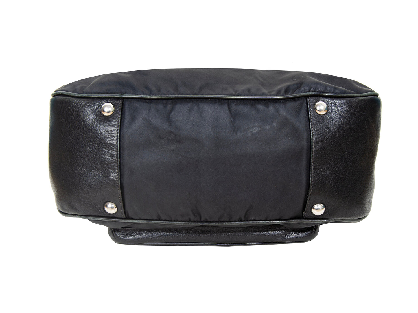 90s Prada black nylon and leather shoulder bag