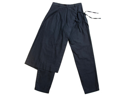 Y's Yohji Yamamoto overskirt pants / Y's by Rismat minimalist black wrap skirt trousers / Made in Japan
