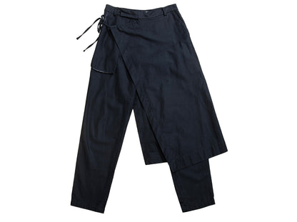 Y's Yohji Yamamoto overskirt pants / Y's by Rismat minimalist black wrap skirt trousers / Made in Japan