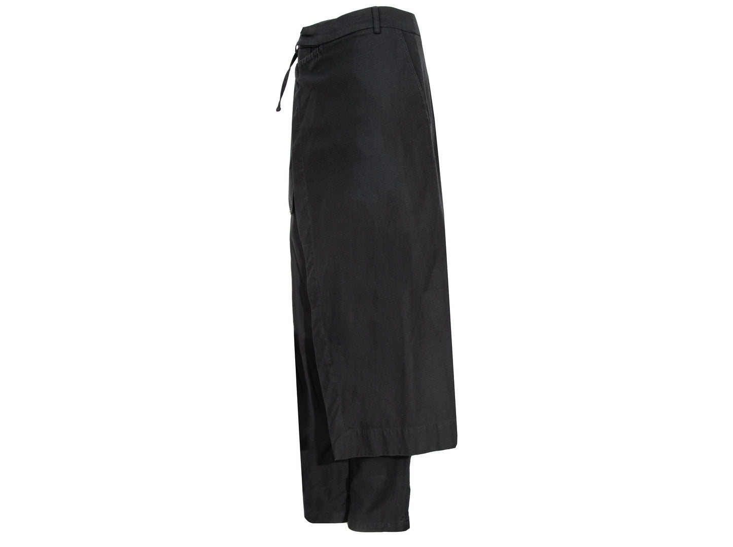 Y's Yohji Yamamoto overskirt pants / Y's by Rismat minimalist black wrap skirt trousers / Made in Japan