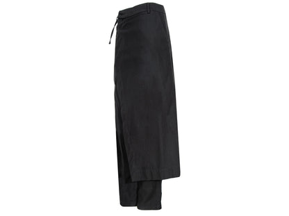 Y's Yohji Yamamoto overskirt pants / Y's by Rismat minimalist black wrap skirt trousers / Made in Japan
