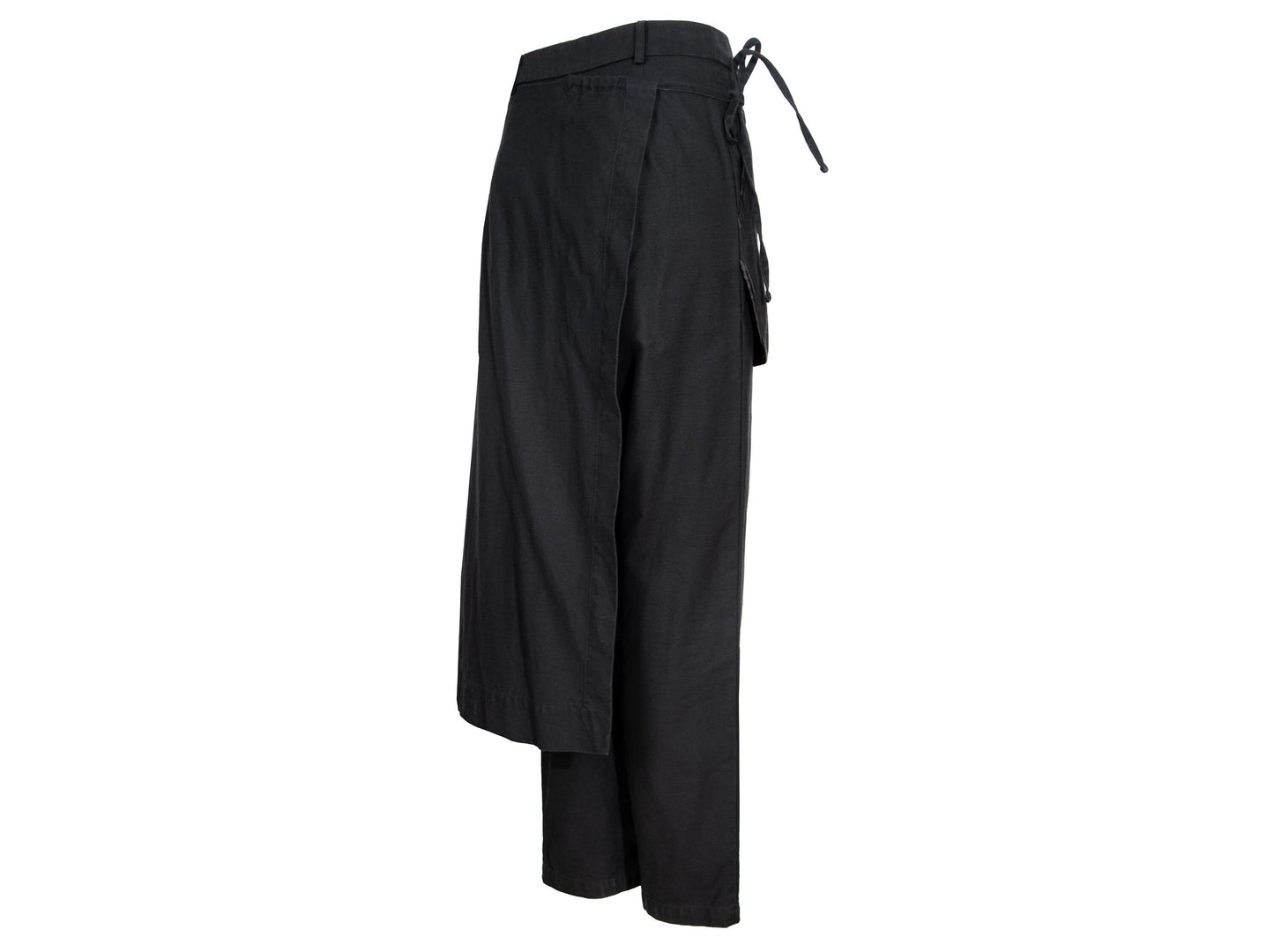 Y's Yohji Yamamoto overskirt pants / Y's by Rismat minimalist black wrap skirt trousers / Made in Japan