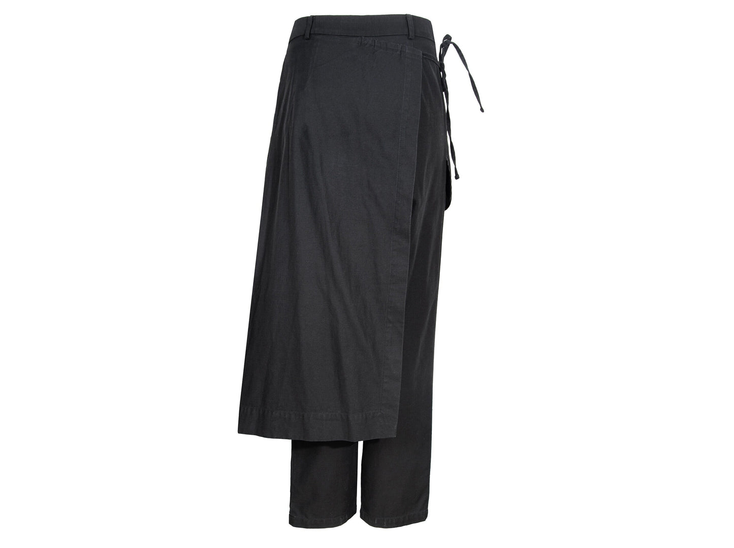 Y's Yohji Yamamoto overskirt pants / Y's by Rismat minimalist black wrap skirt trousers / Made in Japan