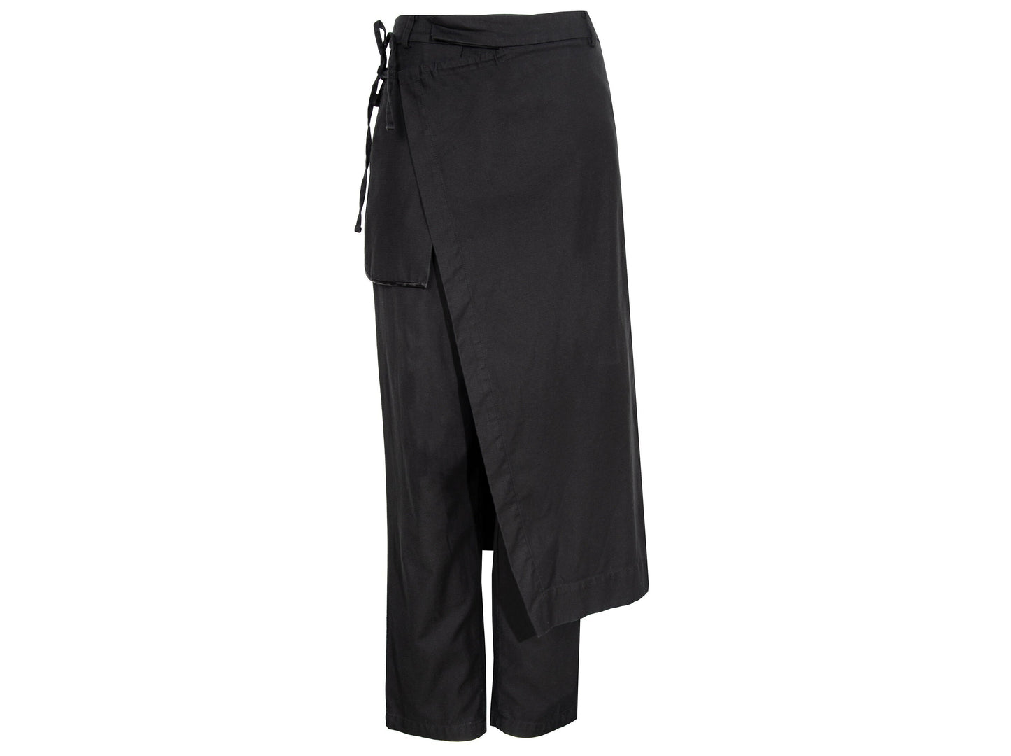 Y's Yohji Yamamoto overskirt pants / Y's by Rismat minimalist black wrap skirt trousers / Made in Japan
