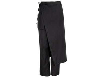 Y's Yohji Yamamoto overskirt pants / Y's by Rismat minimalist black wrap skirt trousers / Made in Japan