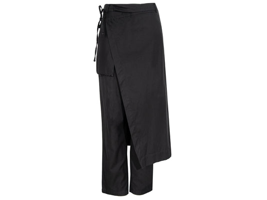 Y's Yohji Yamamoto overskirt pants / Y's by Rismat minimalist black wrap skirt trousers / Made in Japan
