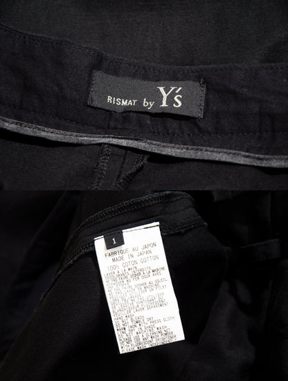 Y's Yohji Yamamoto overskirt pants / Y's by Rismat minimalist black wrap skirt trousers / Made in Japan