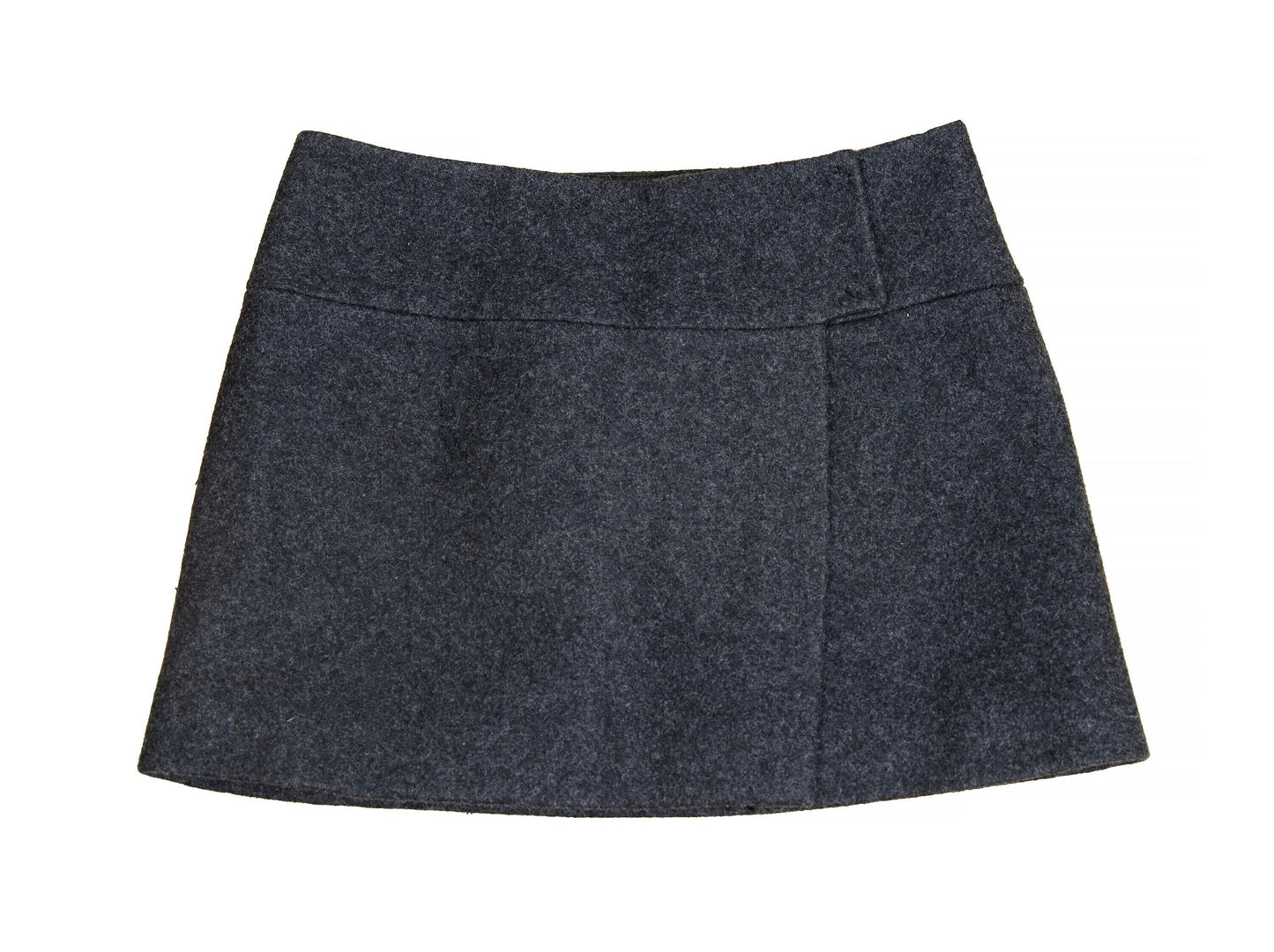 90s Miu Miu low rise dark grey wool mini skirt / Miu Miu low waist short above the knee skirt