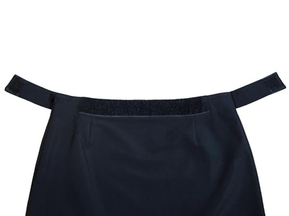 90s Prada minimalist black mini skirt / Prada velcro waist black technical nylon short skirt / Made in Italy