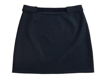 90s Prada minimalist black mini skirt / Prada velcro waist black technical nylon short skirt / Made in Italy