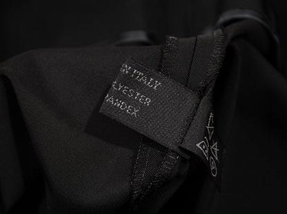 90s Prada minimalist black mini skirt / Prada velcro waist black technical nylon short skirt / Made in Italy
