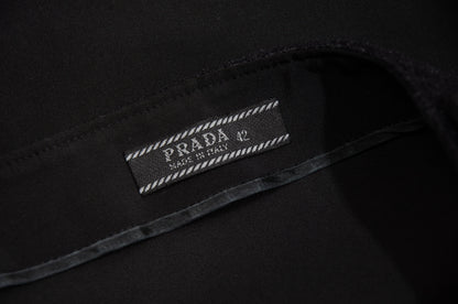 90s Prada minimalist black mini skirt / Prada velcro waist black technical nylon short skirt / Made in Italy