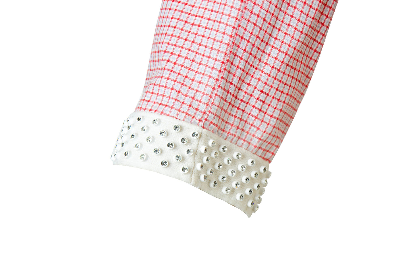 SS2000 Miu Miu zip front pink check rhinestone hem shirt / Archive Miu Miu checkered pink shirt jacket / Made in Italy