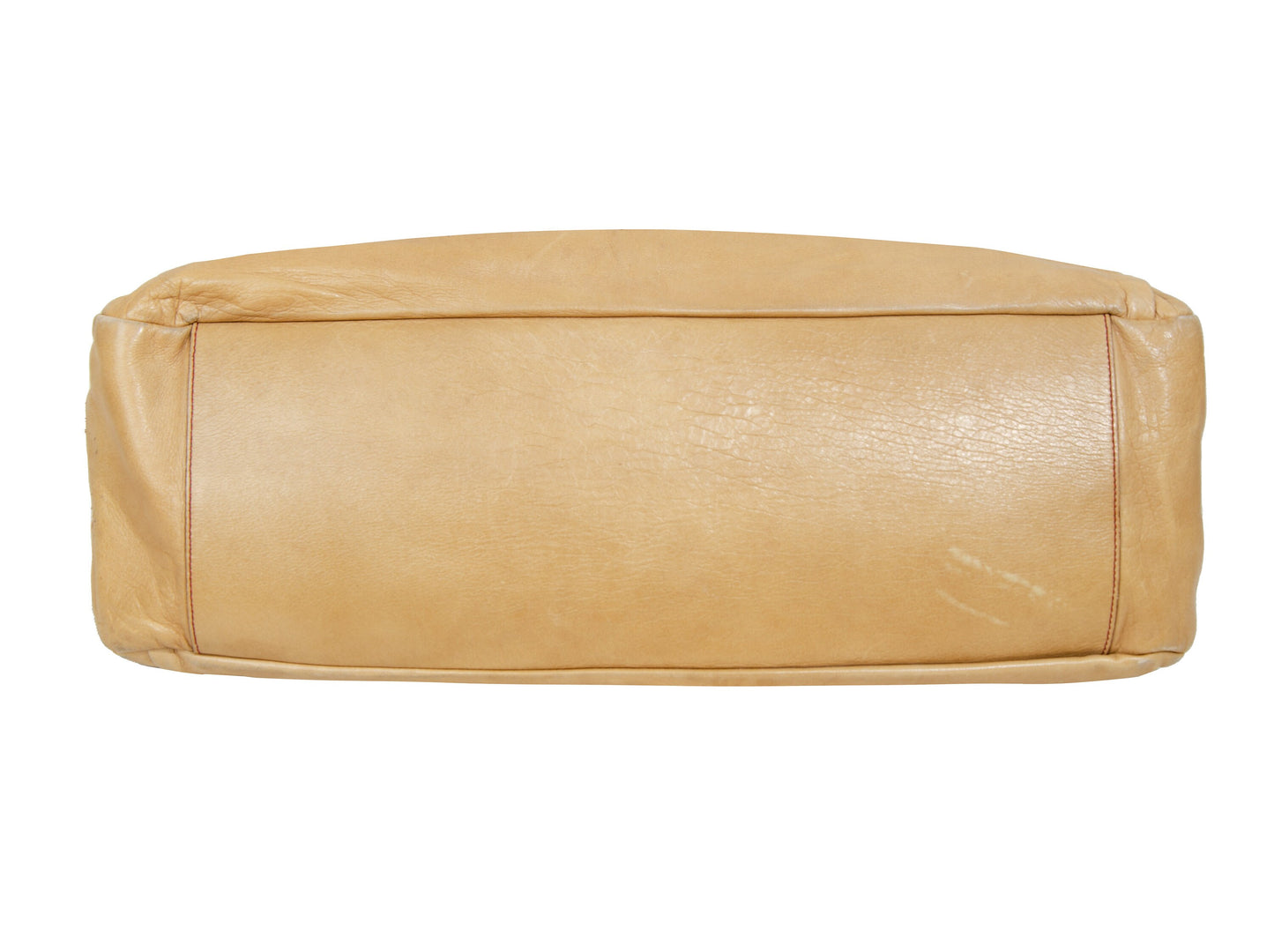 F/W 2000 Miu Miu beige leather exposed stitching kiss lock slouchy doctor bag
