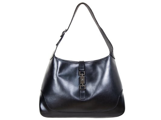 Vintage Gucci Jackie black leather bag / Tom Ford Gucci black leather Jackie hobo bag / Made in Italy