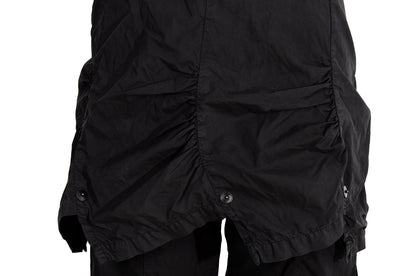 2000s Cop Copine shirred black two piece tunic and pants set