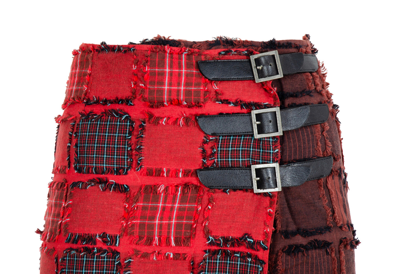 2004 Biche de Bere two piece patchwork tartan kilt set / Vintage French designer set